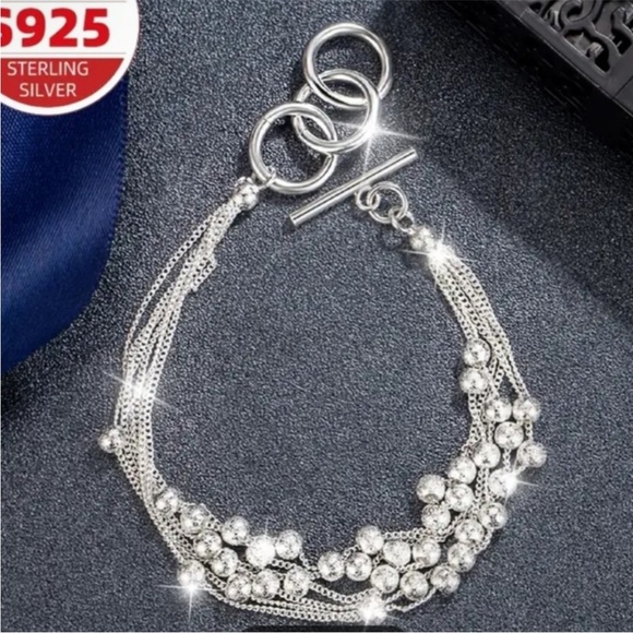 925 Sterling Silver Multi-Strand Bracelet NWOT - Picture 2 of 3
